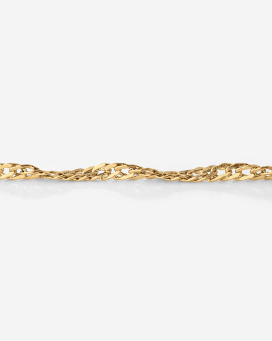 Singapore Chain Charm Bracelet Gold