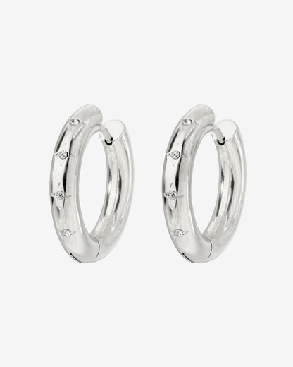 Cute Stargaze Hoops Medium Silber