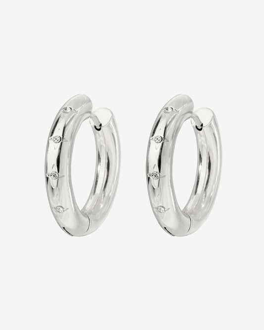Cute Stargaze Hoops Medium Silber