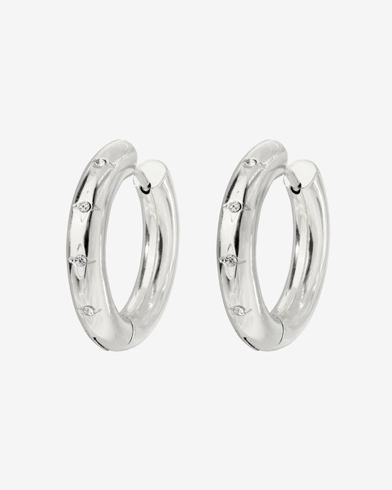 Cute Stargaze Hoops Medium Silber
