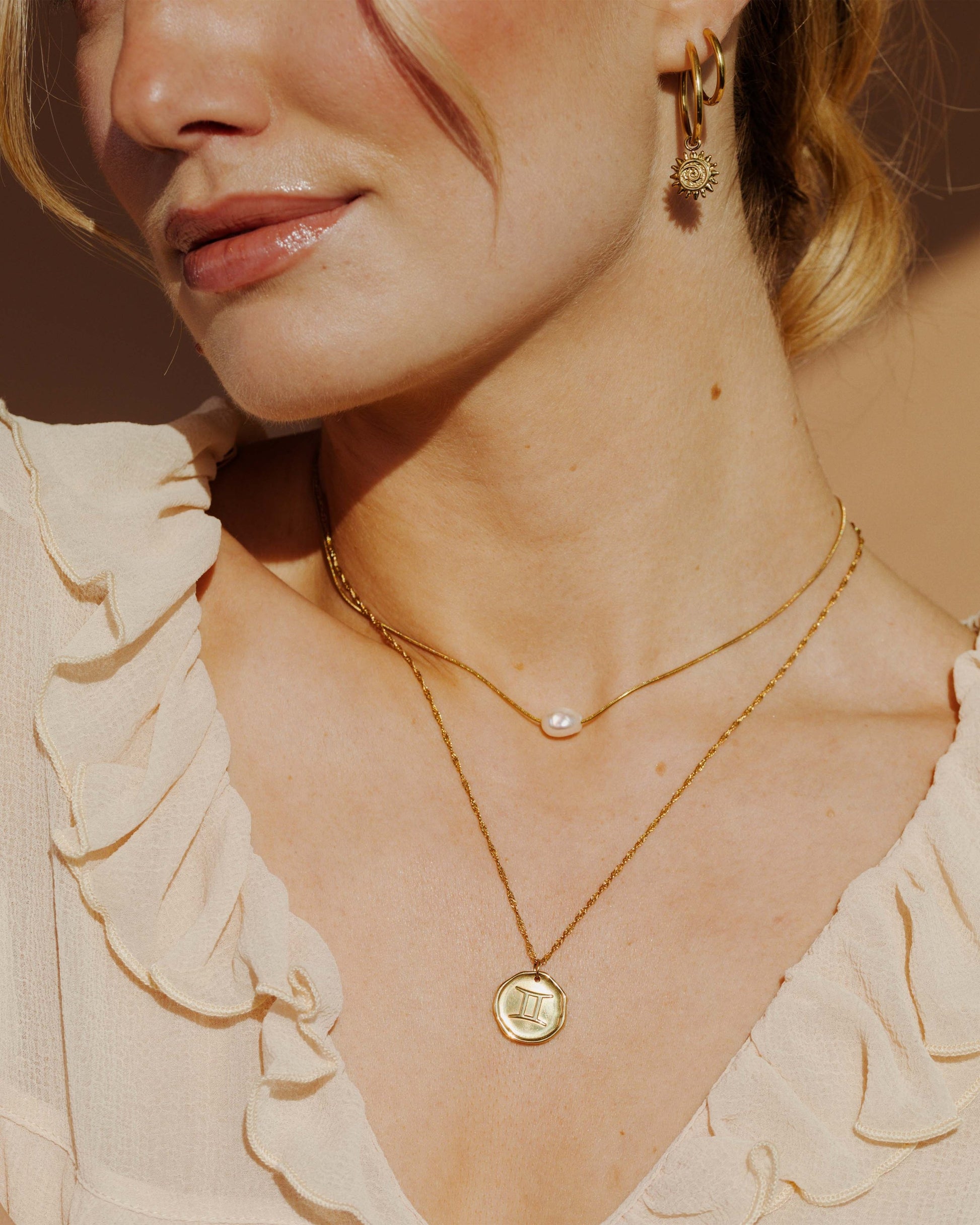 Zodiac Necklace – Gemini / Zwilling Gold