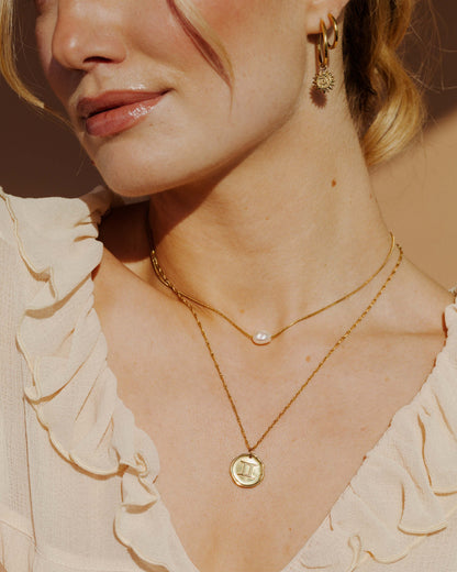 Zodiac Necklace – Gemini / Zwilling Gold