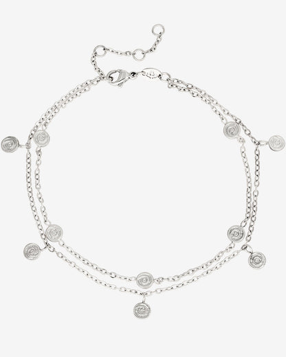Swirl'n Double Anklet Silber