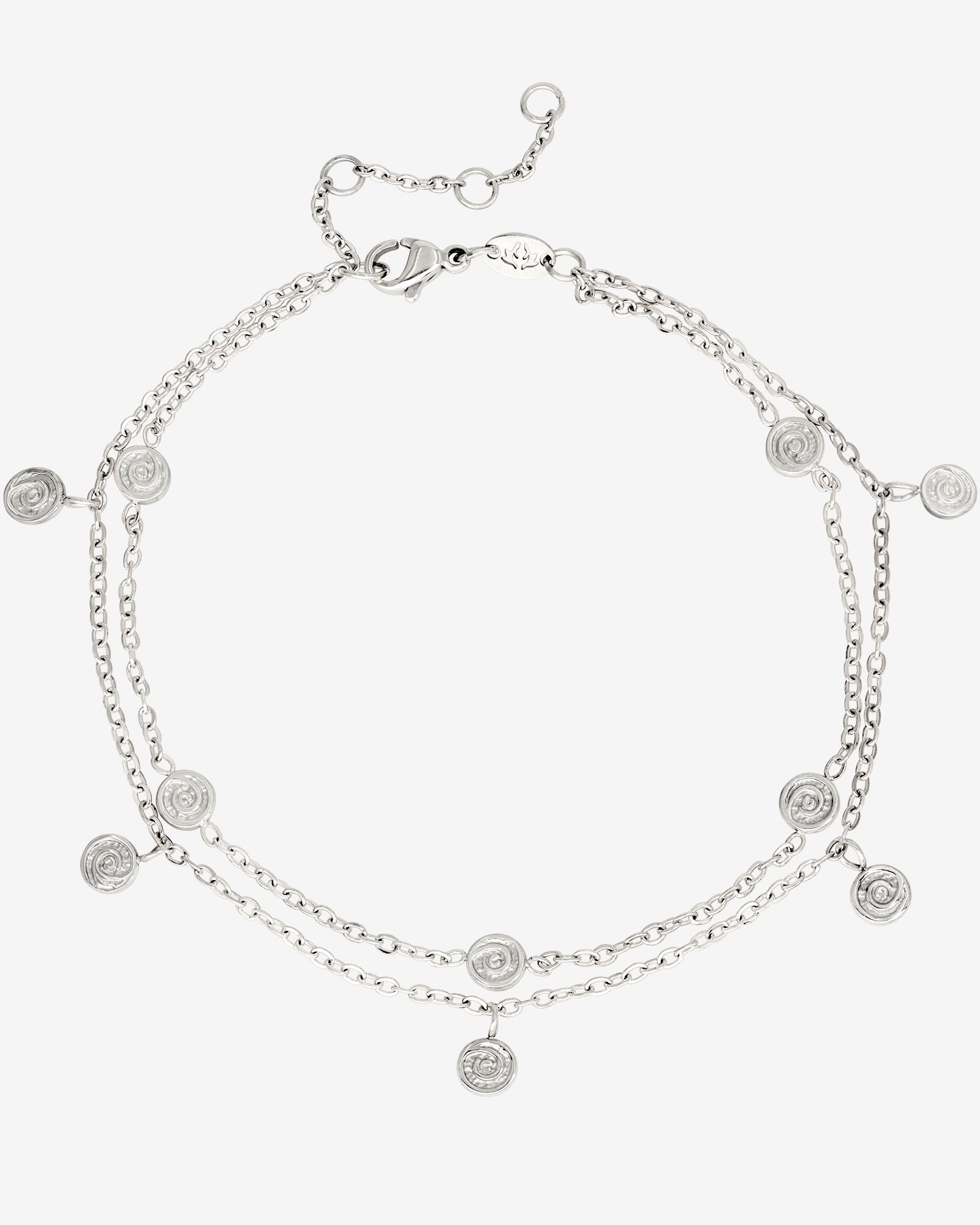 Swirl'n Double Anklet Silber