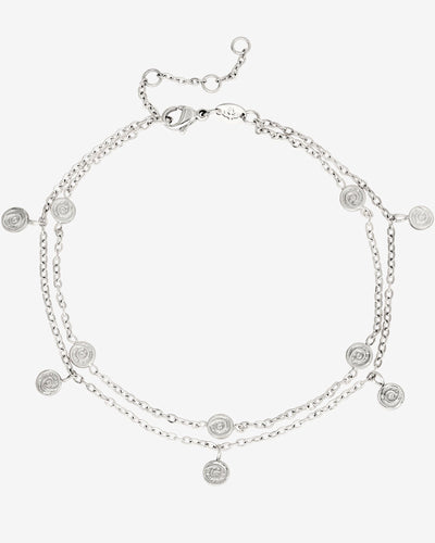Swirl'n Double Anklet Silber