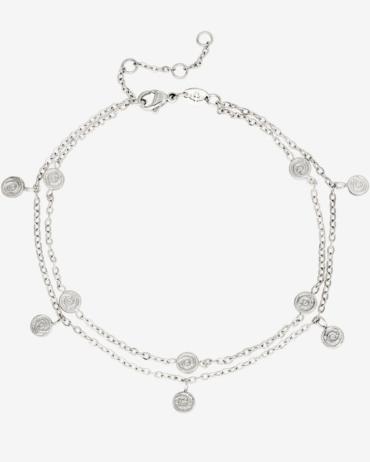 Swirl'n Double Anklet Silber