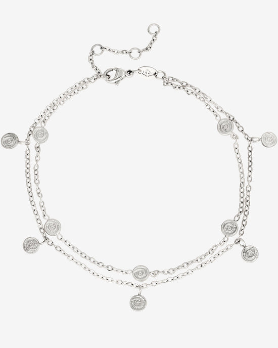 Swirl'n Double Anklet Silber