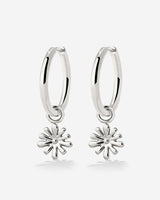 Flowery Hoop Set Medium Silber