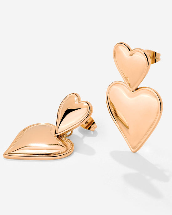 Pillow Hearts Earrings Roségold