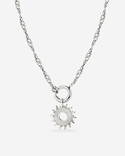 Sun Ray Singapore Chain Necklace Set Silber