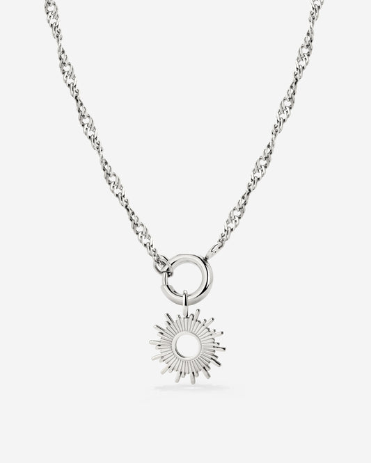 Sun Ray Singapore Chain Necklace Set Silber