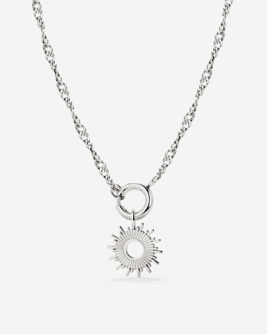 Sun Ray Singapore Chain Necklace Set Silber