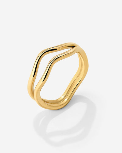Double Wave Ring Gold