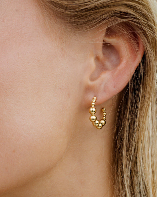 Infinite Beads Hoop Studs Gold