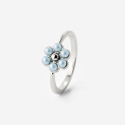 Forever Blue Daisy Ring Silber
