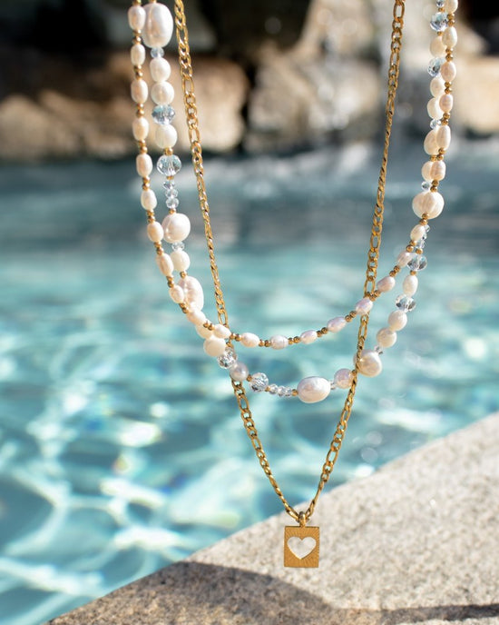 Summertime Pearl Necklace Silber