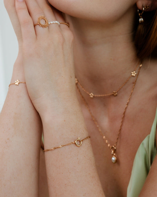 Singapore Chain Charm Bracelet Roségold