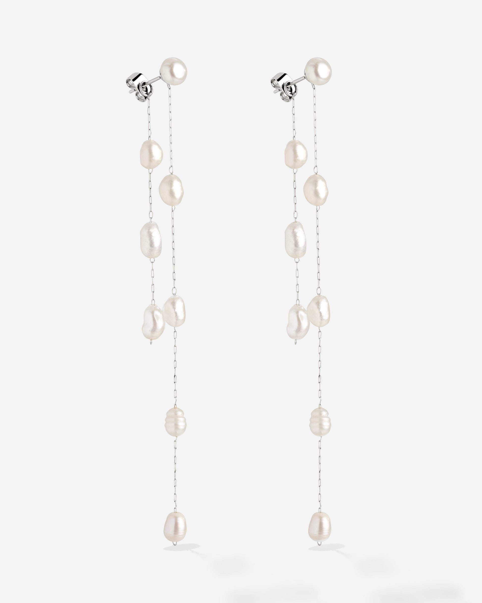 Jules Unique Pearl Fall Studs Silber