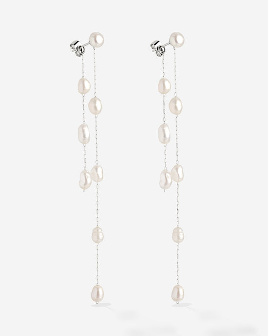 Jules Unique Pearl Fall Studs Silber