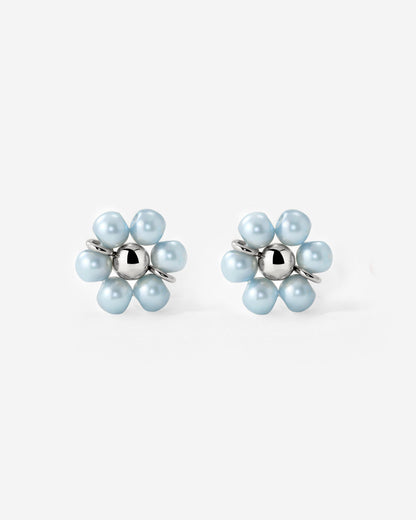 Forever Blue Daisy Studs Silber