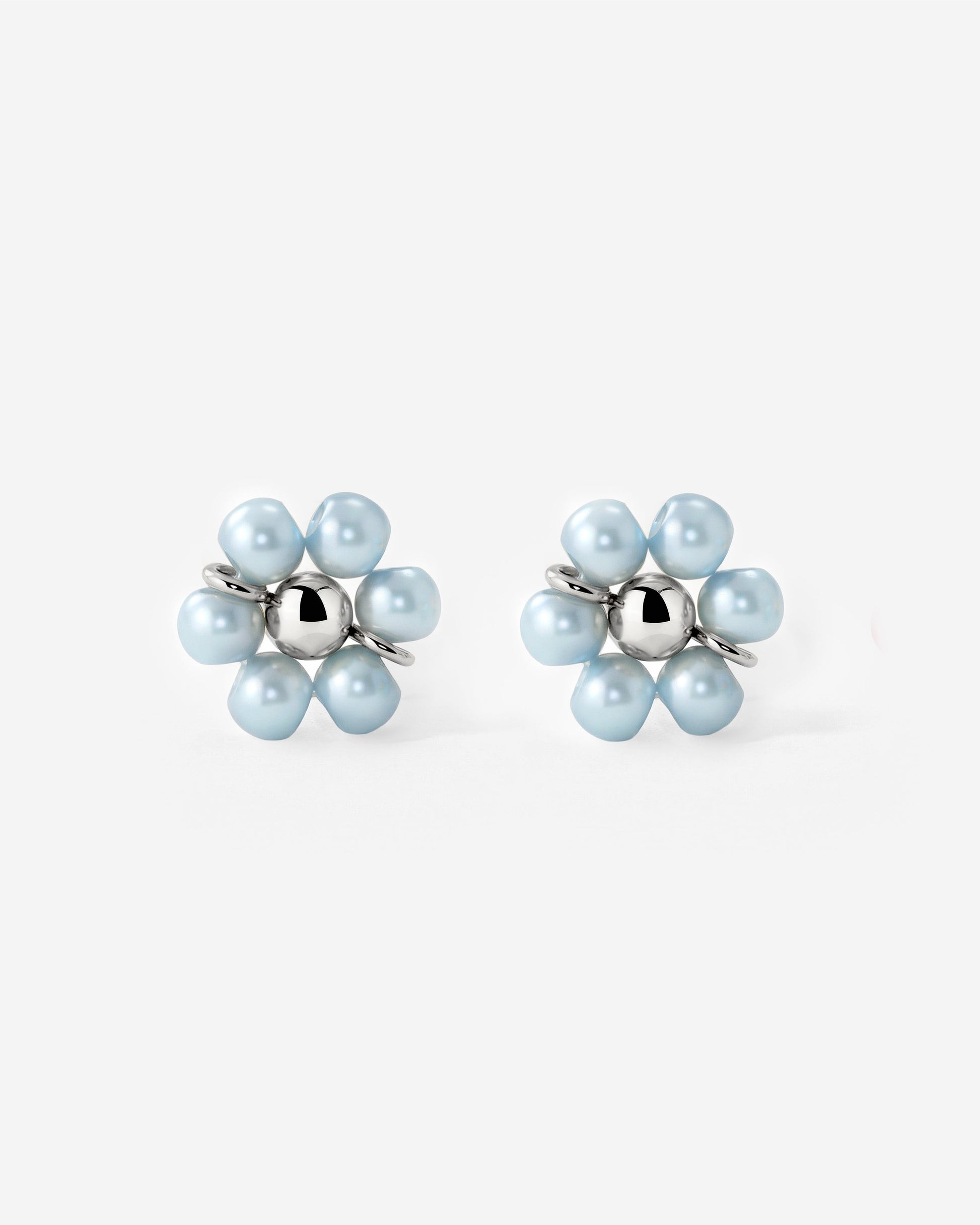 Forever Blue Daisy Studs Silber