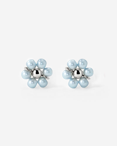 Forever Blue Daisy Studs Silber