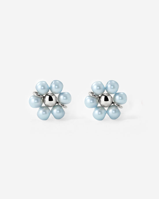 Forever Blue Daisy Studs Silber