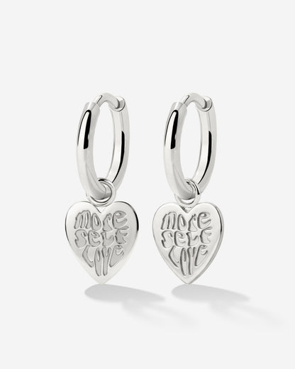 More Self-Love Hoop Set Small Silber