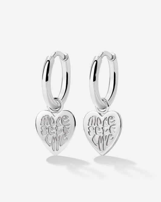 More Self-Love Hoop Set Small Silber