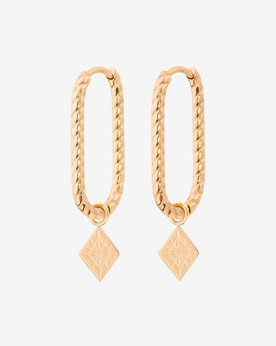 Rombo Oval Twisted Hoops Small Roségold