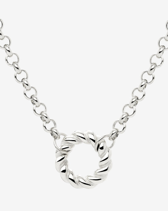 Twisted Donut Necklace Silber