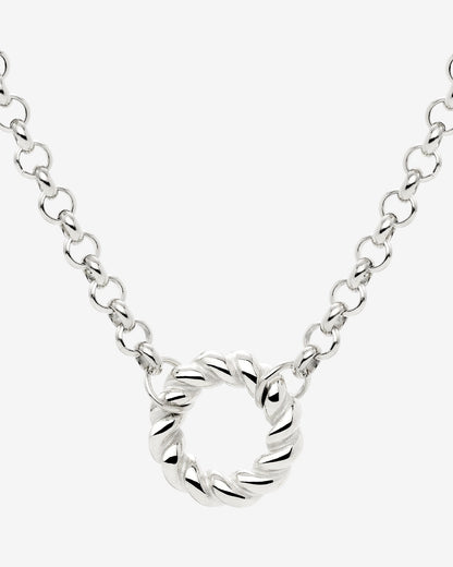 Twisted Donut Necklace Silber
