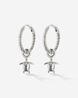 Sea Turtle Twisted Hoop Set Small Silber