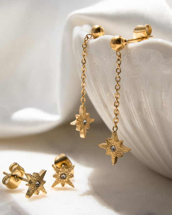 Shiny Ines Stud Earring Gold