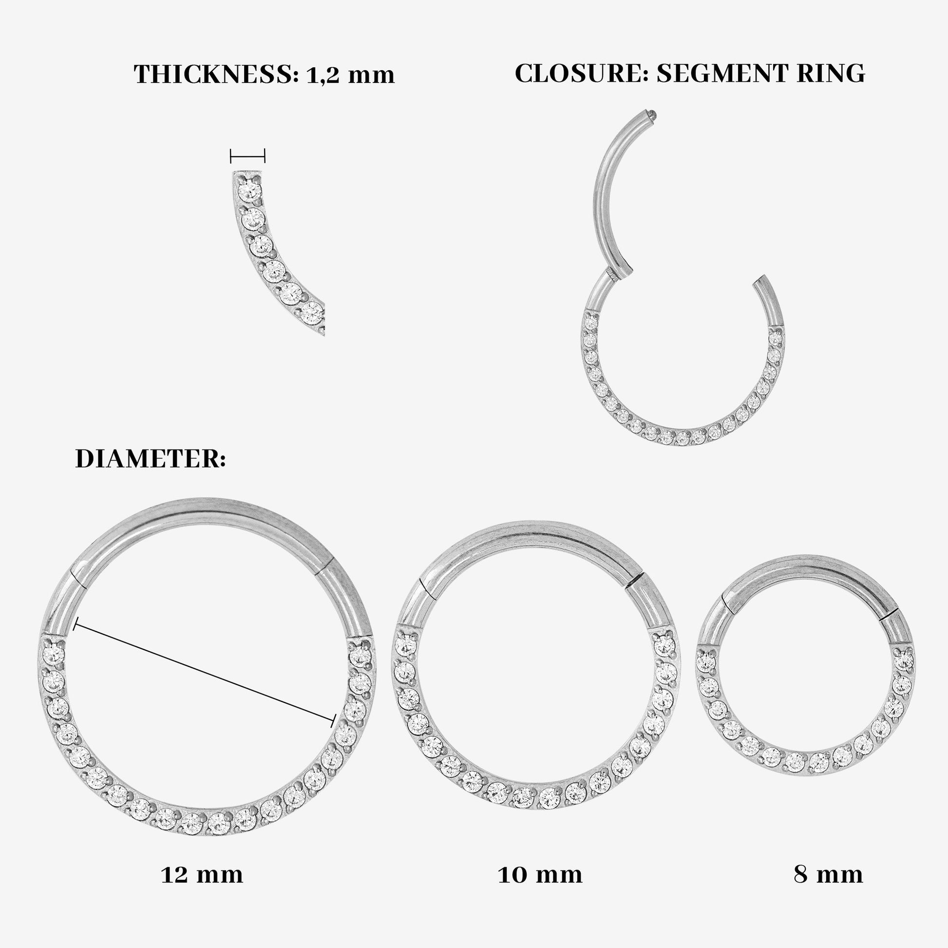 Radiant Click Piercing Silber