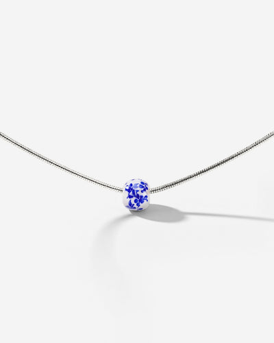 Flower Tile Necklace Silber