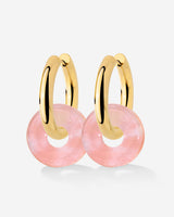 Chunky Peachy Donut Hoop Set Medium Gold