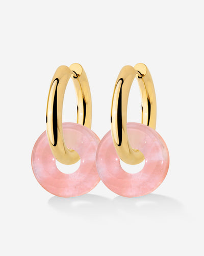 Chunky Peachy Donut Hoop Set Medium Gold