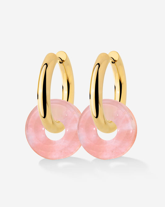 Chunky Peachy Donut Hoop Set Medium Gold