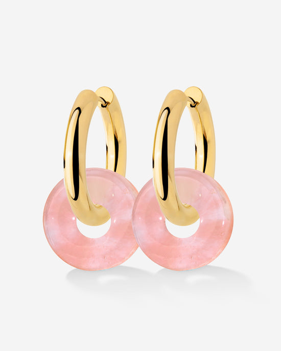 Chunky Peachy Donut Hoop Set Medium Gold