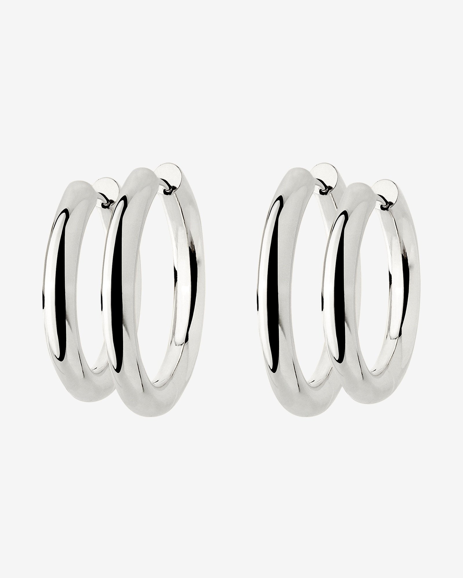 Chunky Lover Hoop Bundle Medium Silber