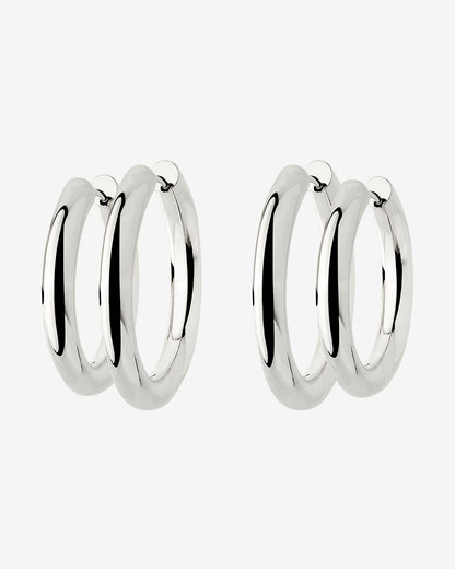 Chunky Lover Hoop Bundle Medium Silber