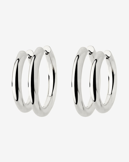 Chunky Lover Hoop Bundle Medium Silber