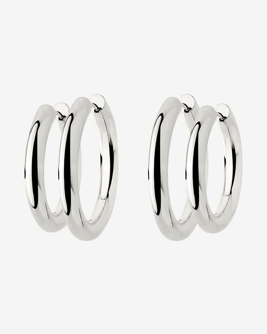 Chunky Lover Hoop Bundle Medium Silber
