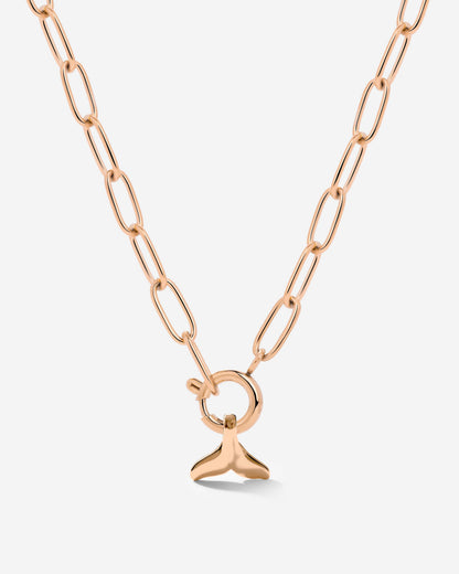 Whale Tail Oval Links Necklace Set Roségold