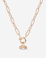 Whale Tail Oval Links Necklace Set Roségold