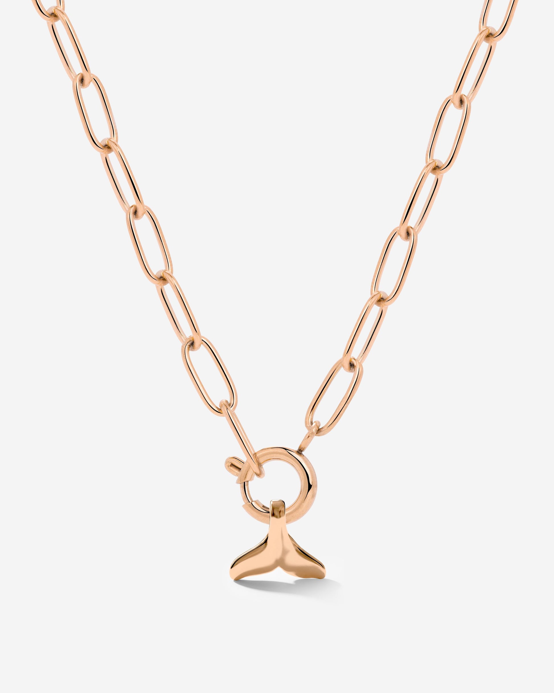 Whale Tail Oval Links Necklace Set Roségold