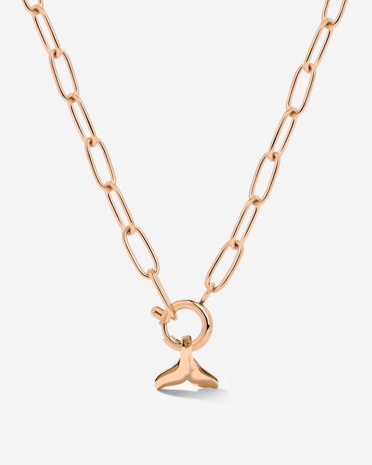 Whale Tail Oval Links Necklace Set Roségold