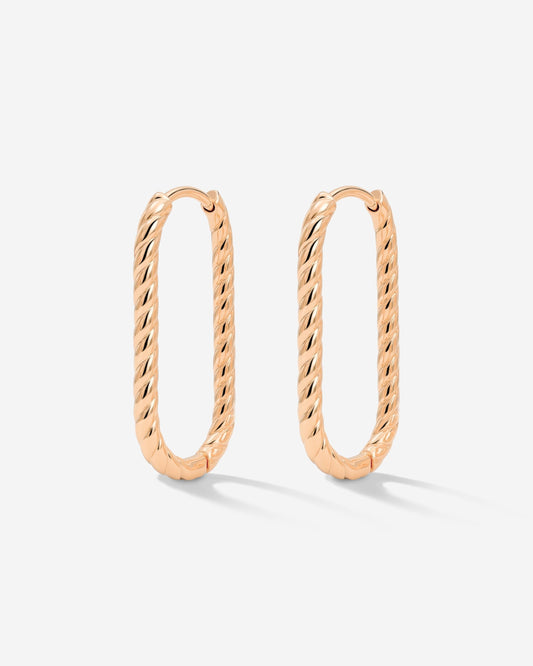 Oval Twisted Hoops Small Roségold
