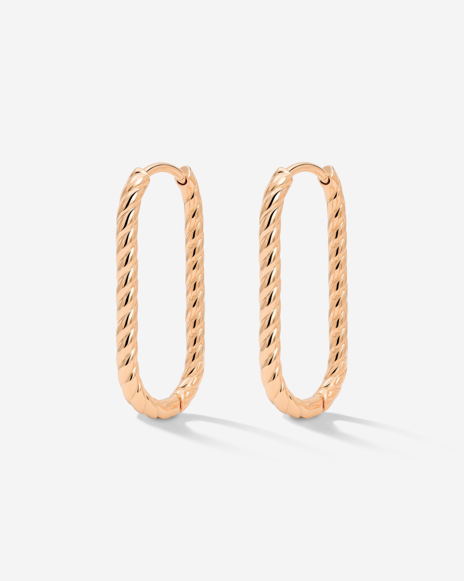 Oval Twisted Hoops Small Roségold